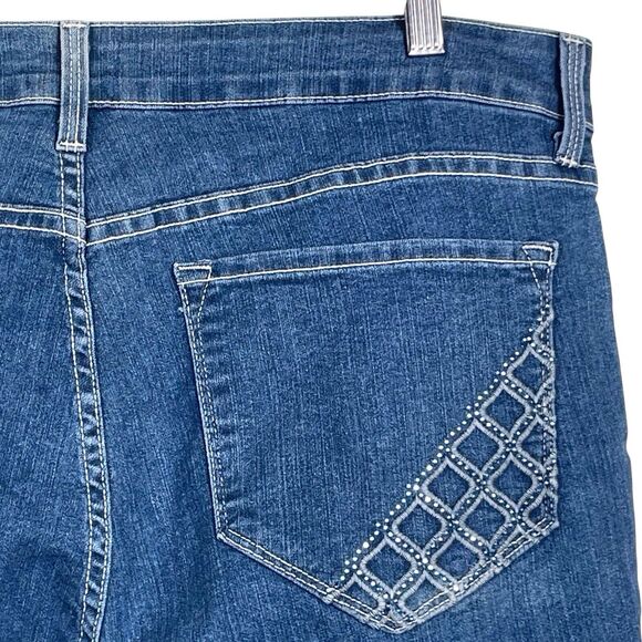 NWT NYDJ Audrey Straight Ankle Jeans Maryland Wash Size 14W Embellished Pockets - Picture 7 of 16